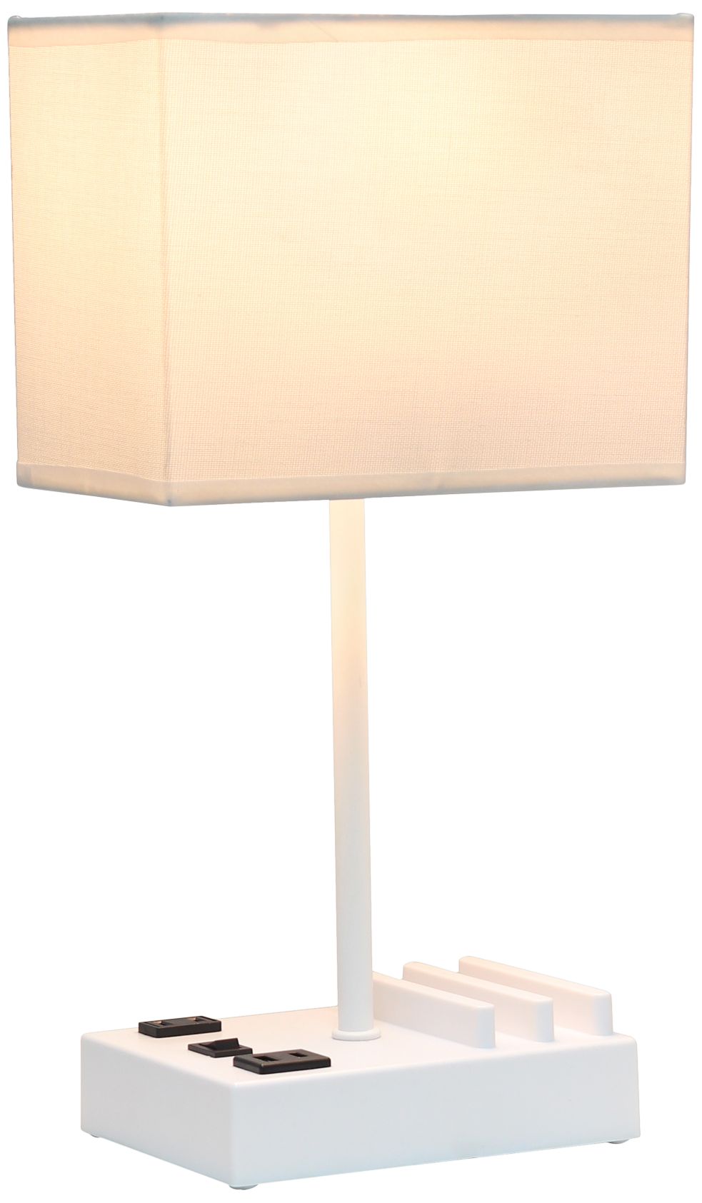 Simple Designs 15 1/4" High White USB Accent Table Lamp