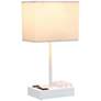Simple Designs 15 1/4" High White USB Accent Table Lamp