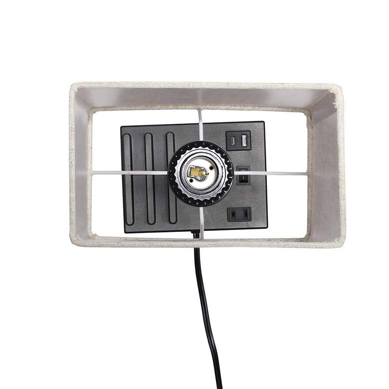 Image 4 Simple Designs 15 1/4"H Black Beige USB Accent Table Lamp more views