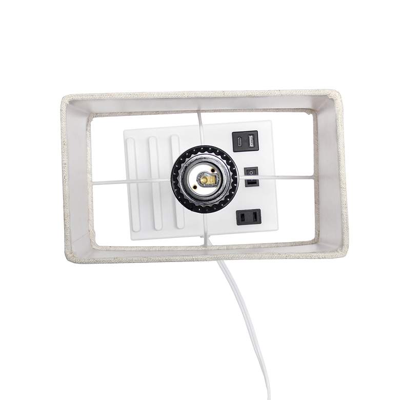 Image 5 Simple Designs 15 1/4"H White Beige USB Accent Table Lamp more views