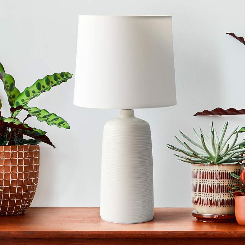 Image 1 Simple Designs 15 3/4" High Off-White Accent Table Lamp