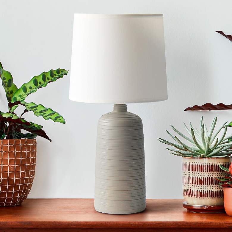 Image 1 Simple Designs 15 3/4" High Taupe Accent Table Lamp