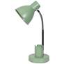2_Simple Designs 16.22" Adjustable Metal Desk Task Lamp, Organizer, Sage GRN