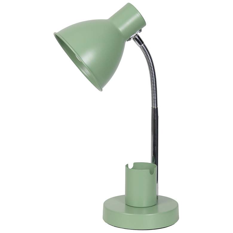 Image 3 Simple Designs 16.22" Adjustable Metal Desk Task Lamp, Organizer, Sage GRN more views