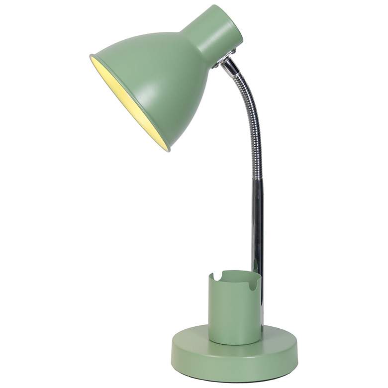 Image 4 Simple Designs 16.22" Adjustable Metal Desk Task Lamp, Organizer, Sage GRN more views