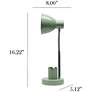 5_Simple Designs 16.22" Adjustable Metal Desk Task Lamp, Organizer, Sage GRN more views