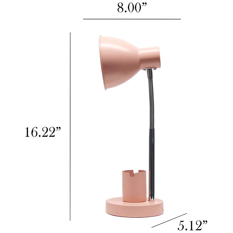 Image 5 Simple Designs 16.22" Adjustable Metal Desk Task LP, Organizer, Pink more views
