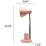 5_Simple Designs 16.22" Adjustable Metal Desk Task LP, Organizer, Pink more views