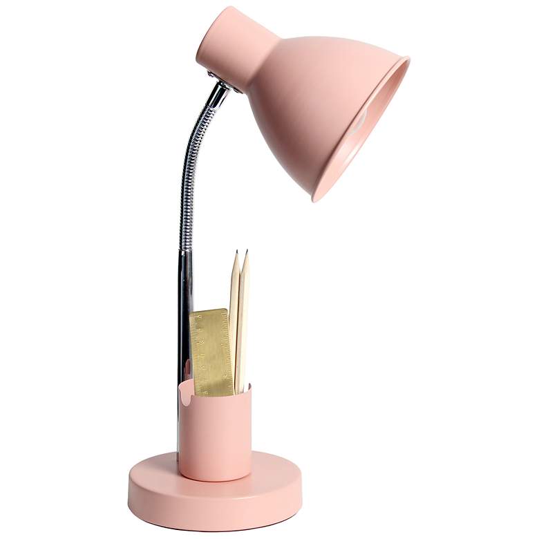 Image 7 Simple Designs 16.22" Adjustable Metal Desk Task LP, Organizer, Pink more views