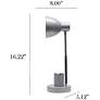 5_Simple Designs 16.22" Adjustable Metal Desk Task LP, Organizer, Silver more views