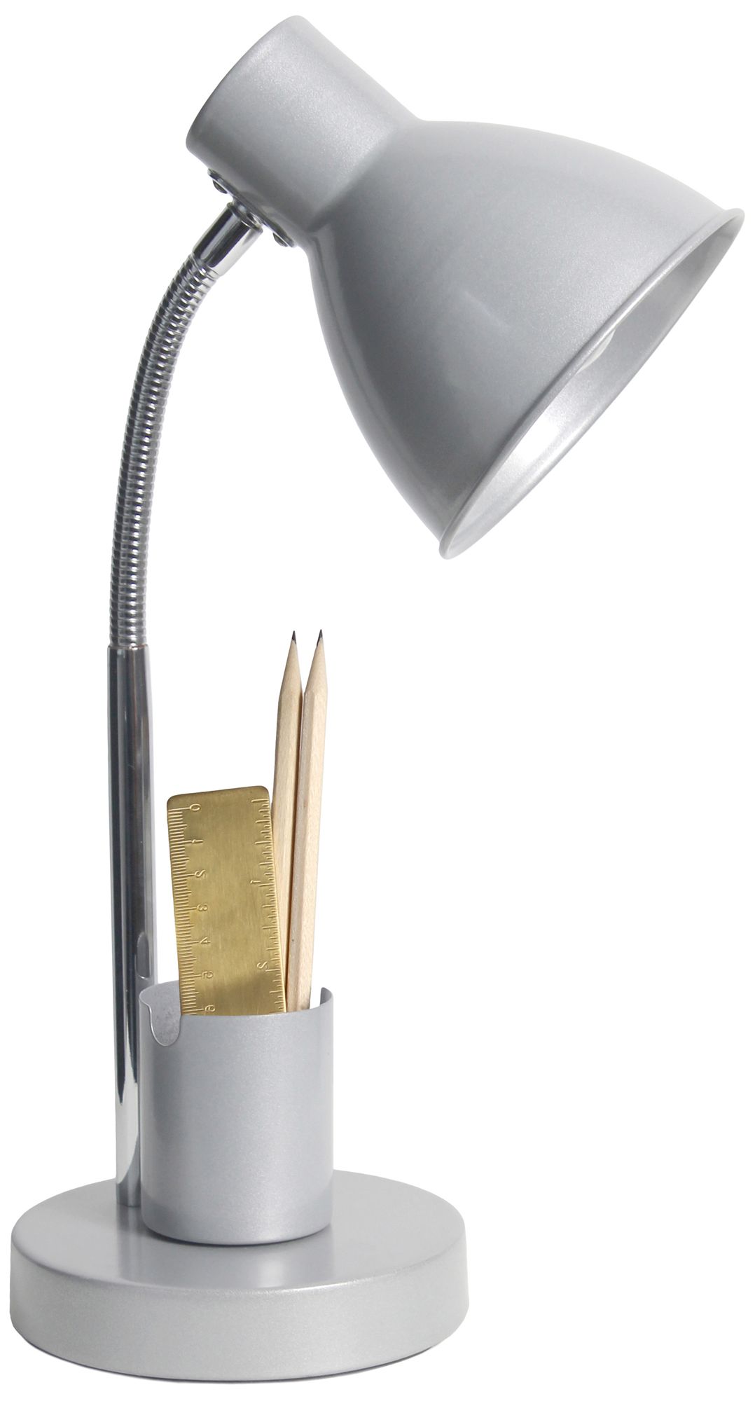 Simple Designs 16.22" Adjustable Metal Desk Task LP, Organizer, Silver