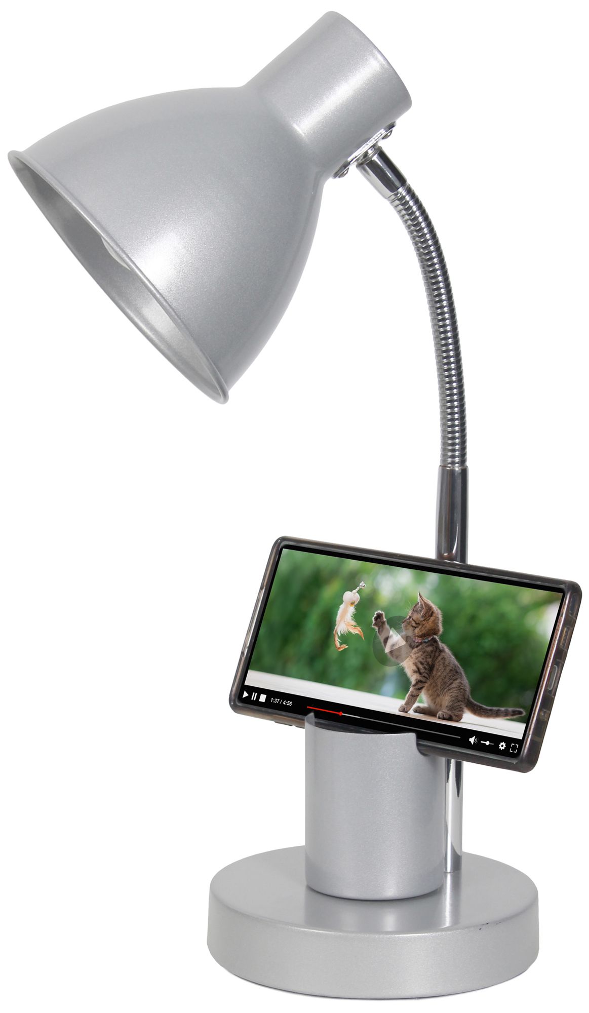 Simple Designs 16.22" Adjustable Metal Desk Task LP, Organizer, Silver