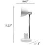 5_Simple Designs 16.22" Sleek Adj Mtl Desk Task Lp, Organizer, Off Wht more views