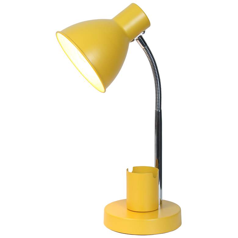 Image 4 Simple Designs 16.22" Sleek Adjustable Mtl Desk Task Lp, Organizer, Yellow more views