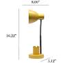 5_Simple Designs 16.22" Sleek Adjustable Mtl Desk Task Lp, Organizer, Yellow more views