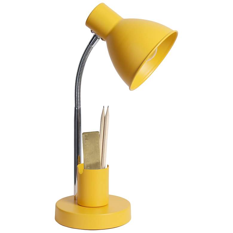 Image 7 Simple Designs 16.22" Sleek Adjustable Mtl Desk Task Lp, Organizer, Yellow more views