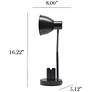 5_Simple Designs 16.22" Sleek Essentials Adj Mtl Desk Task LP, Organizer, BLK more views