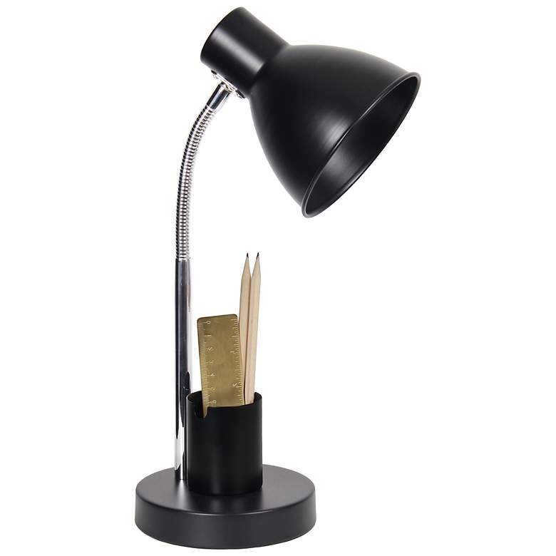 Image 7 Simple Designs 16.22" Sleek Essentials Adj Mtl Desk Task LP, Organizer, BLK more views