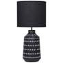 2_Simple Designs 16.93" Glow & Flow Boho Patterned Ceramic Table Lamp, Black
