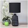 1_Simple Designs 16.93" Glow & Flow Boho Patterned Ceramic Table Lamp, Black
