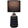4_Simple Designs 16.93" Glow & Flow Boho Patterned Ceramic Table Lamp, Black more views