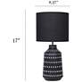 5_Simple Designs 16.93" Glow & Flow Boho Patterned Ceramic Table Lamp, Black more views