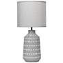 2_Simple Designs 16.93" Glow & Flow Boho Patterned Ceramic Table Lamp, Gray