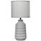 Simple Designs 16.93" Glow & Flow Boho Patterned Ceramic Table Lamp, Gray