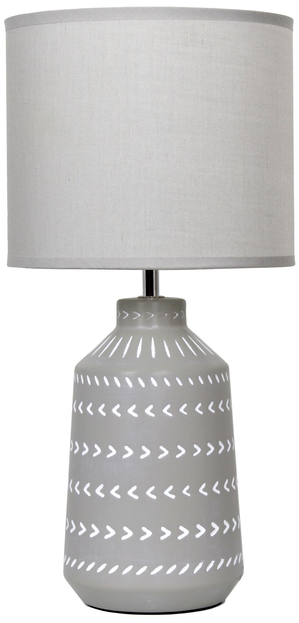 Image 3 Simple Designs 16.93" Glow & Flow Boho Patterned Ceramic Table Lamp, Gray more views