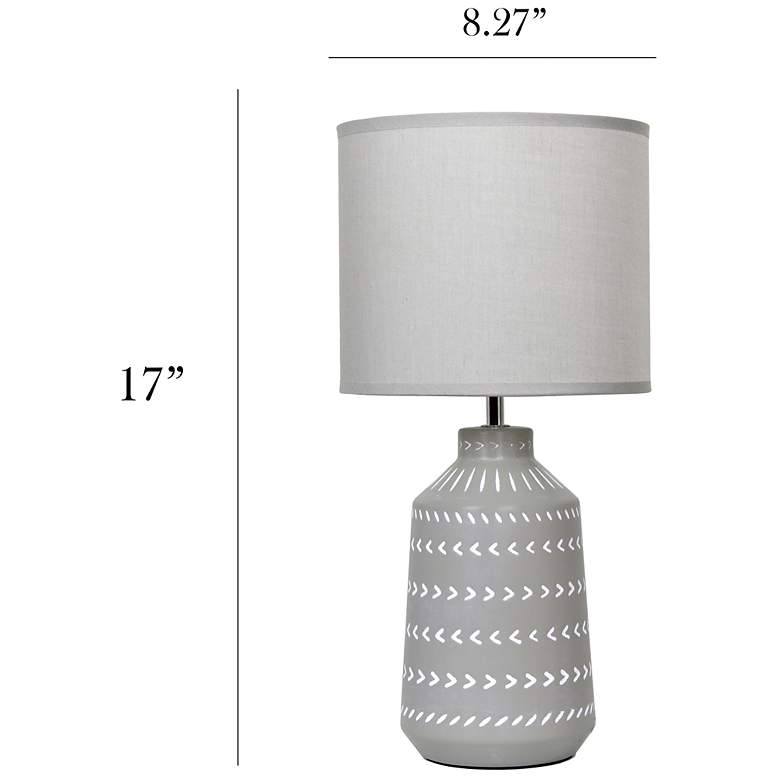Image 5 Simple Designs 16.93" Glow & Flow Boho Patterned Ceramic Table Lamp, Gray more views