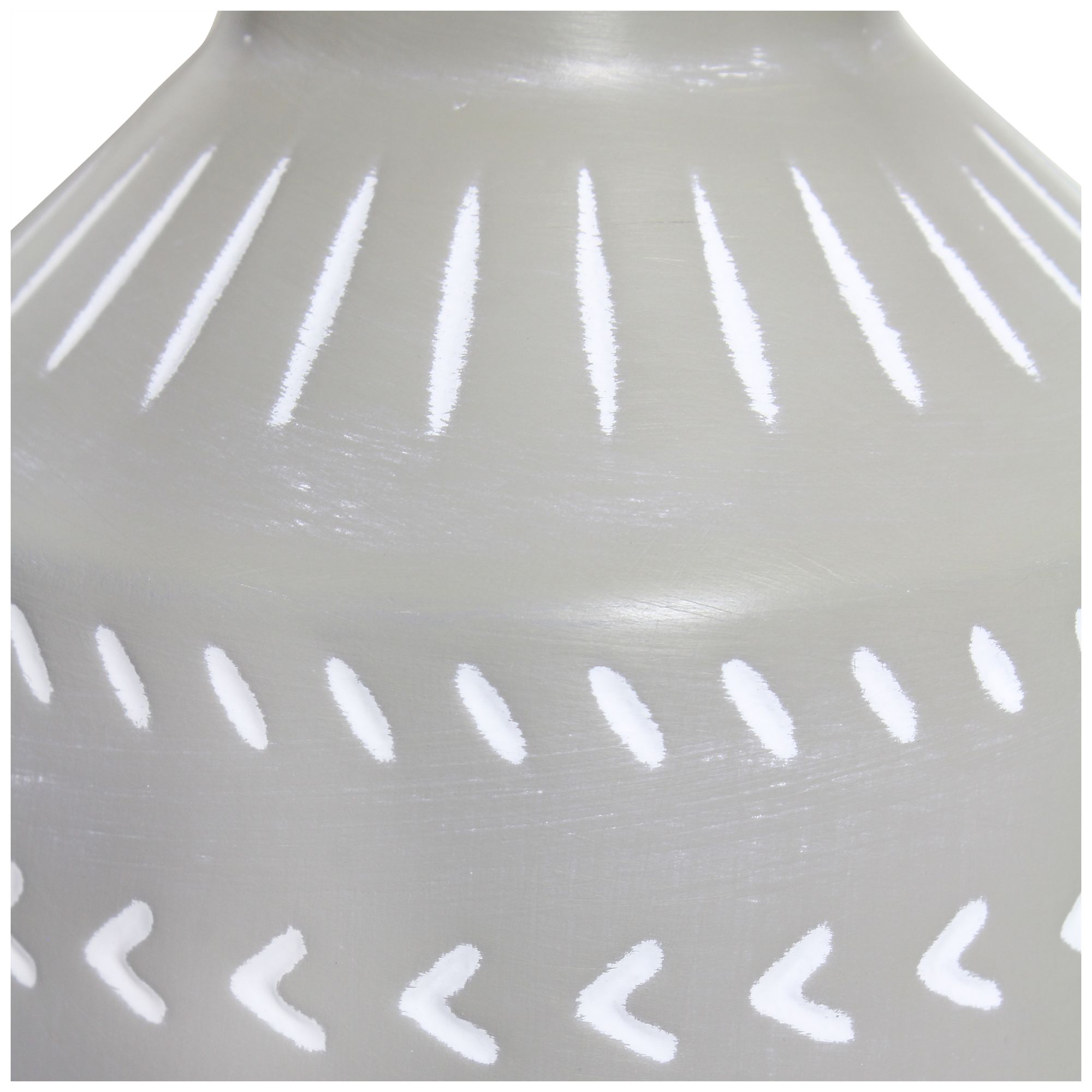 Simple Designs 16.93" Glow & Flow Boho Patterned Ceramic Table Lamp, Gray