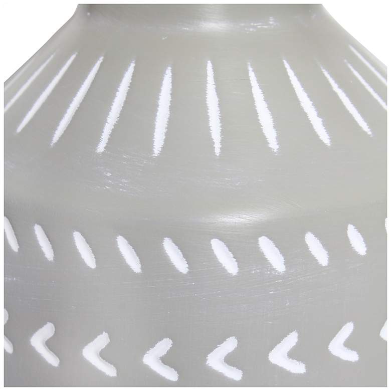 Image 7 Simple Designs 16.93" Glow & Flow Boho Patterned Ceramic Table Lamp, Gray more views