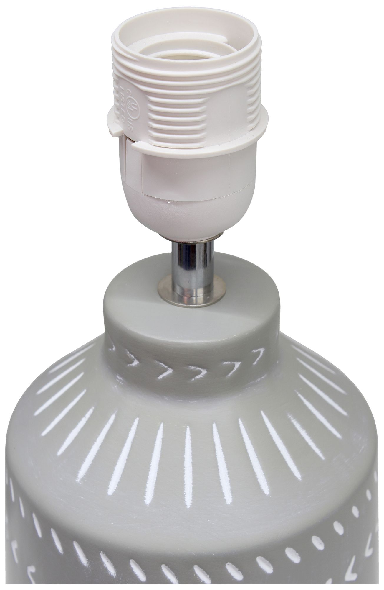 Simple Designs 16.93" Glow & Flow Boho Patterned Ceramic Table Lamp, Gray