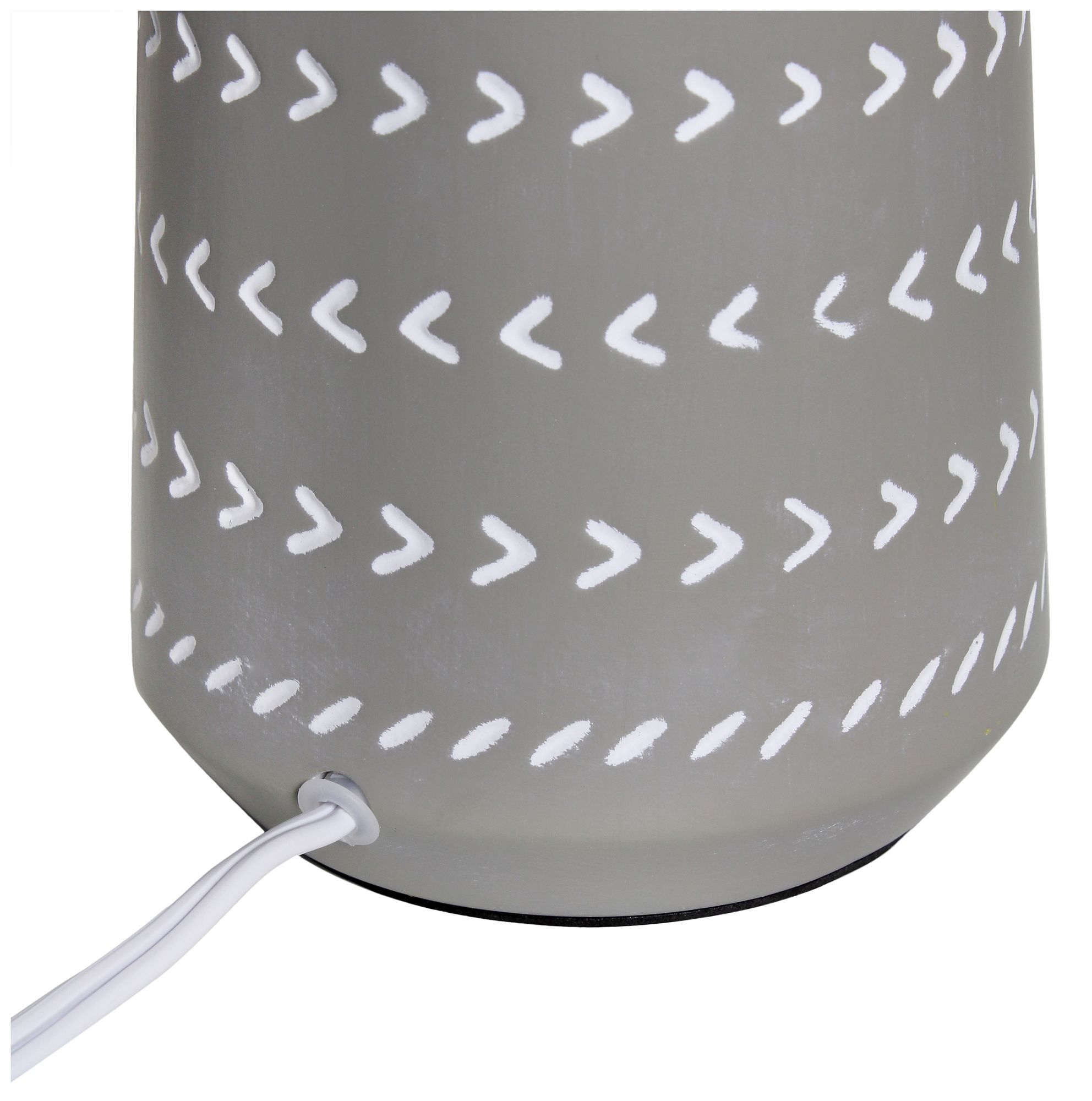 Simple Designs 16.93" Glow & Flow Boho Patterned Ceramic Table Lamp, Gray