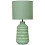 2_Simple Designs 16.93" Glow & Flow Boho Patterned Ceramic Table Lamp, Green