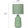 5_Simple Designs 16.93" Glow & Flow Boho Patterned Ceramic Table Lamp, Green more views