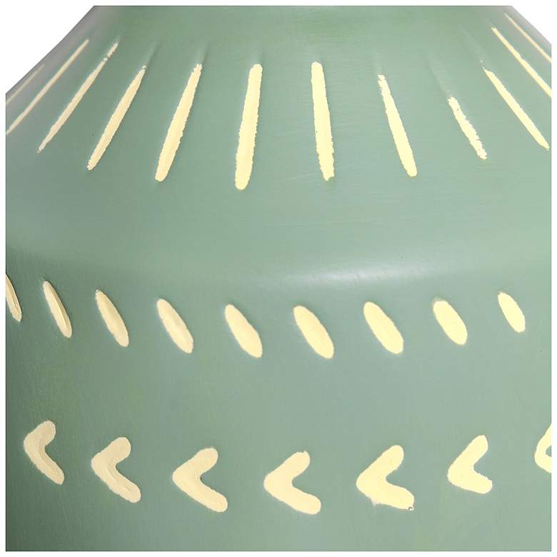 Image 7 Simple Designs 16.93" Glow & Flow Boho Patterned Ceramic Table Lamp, Green more views