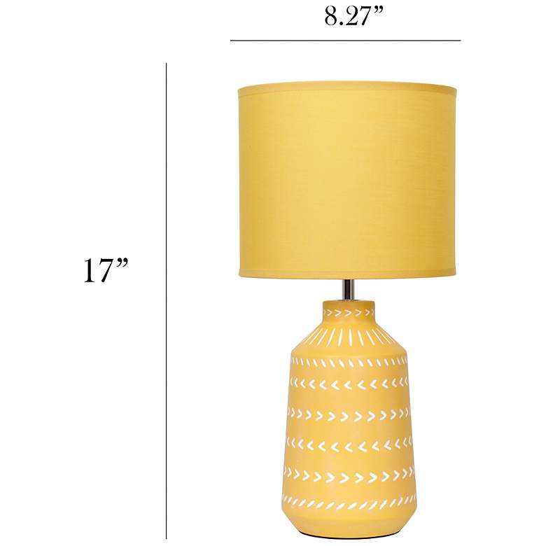 Image 5 Simple Designs 16.93" Glow & Flow Boho Patterned Ceramic Table Lamp, Yellow more views