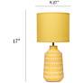 5_Simple Designs 16.93" Glow & Flow Boho Patterned Ceramic Table Lamp, Yellow more views