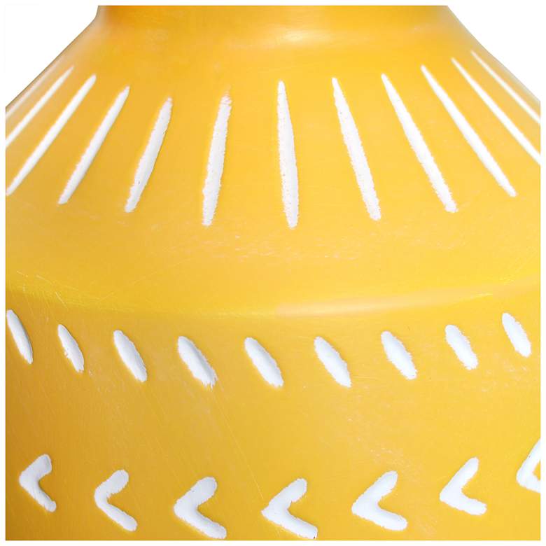 Image 7 Simple Designs 16.93" Glow & Flow Boho Patterned Ceramic Table Lamp, Yellow more views