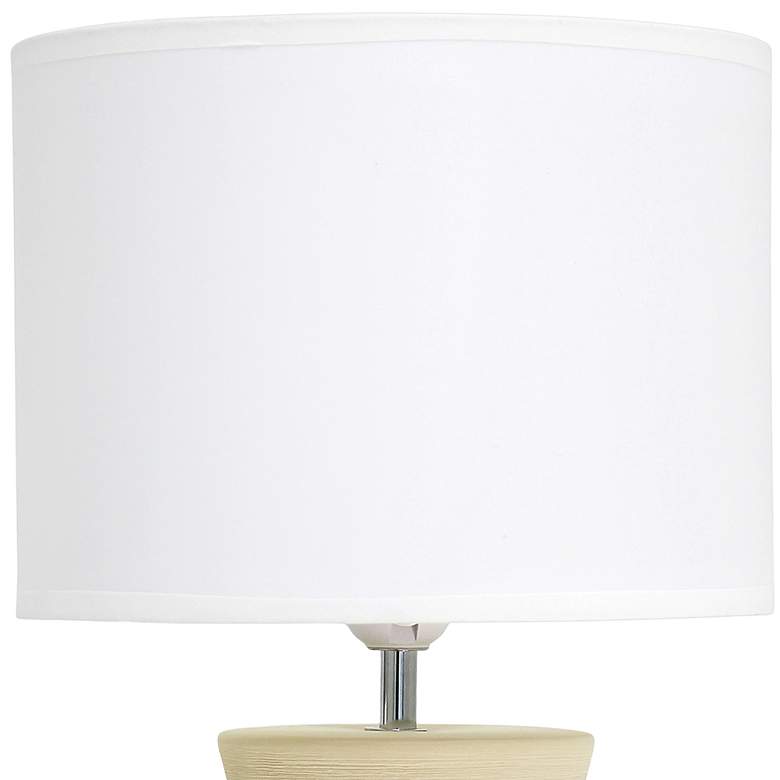 Image 3 Simple Designs 16 1/2 inch High Beige Hourglass Ceramic Accent Table Lamp more views