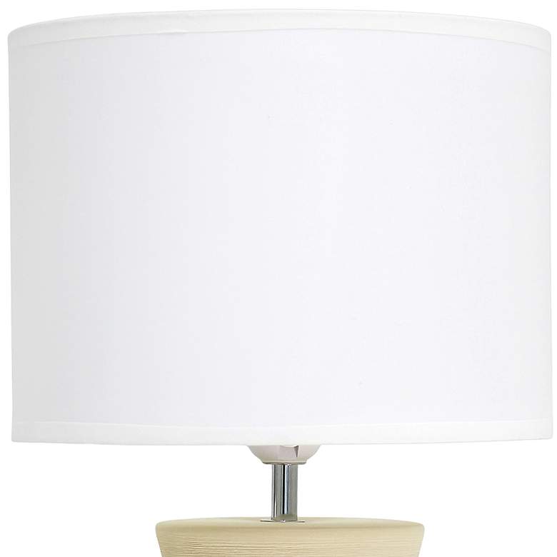 Image 3 Simple Designs 16 1/2" High Beige Hourglass Ceramic Accent Table Lamp more views