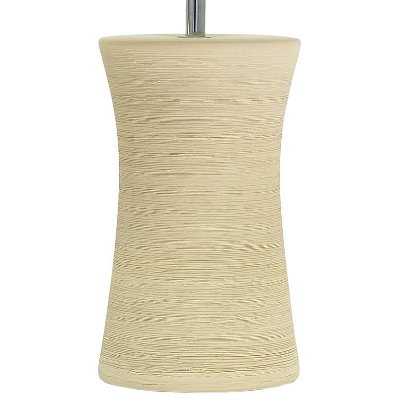 Image 4 Simple Designs 16 1/2 inch High Beige Hourglass Ceramic Accent Table Lamp more views