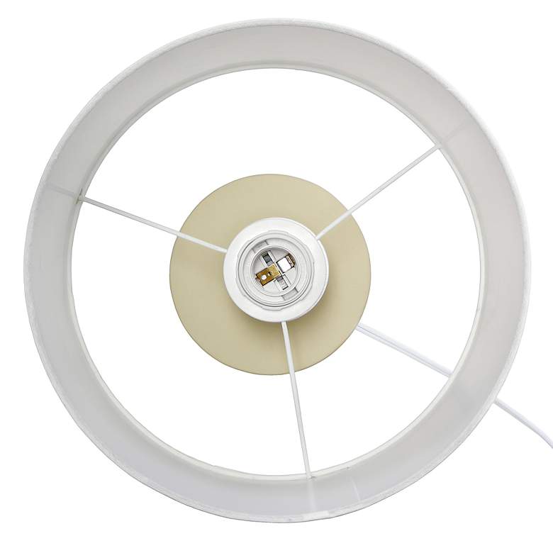 Image 5 Simple Designs 16 1/2" High Beige Hourglass Ceramic Accent Table Lamp more views