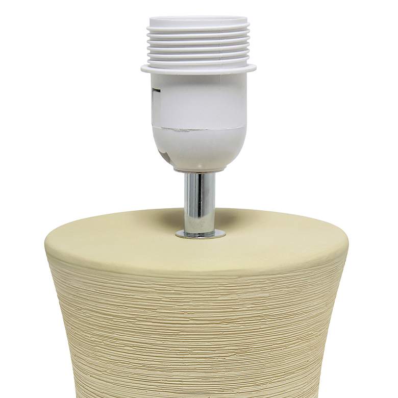 Image 6 Simple Designs 16 1/2 inch High Beige Hourglass Ceramic Accent Table Lamp more views