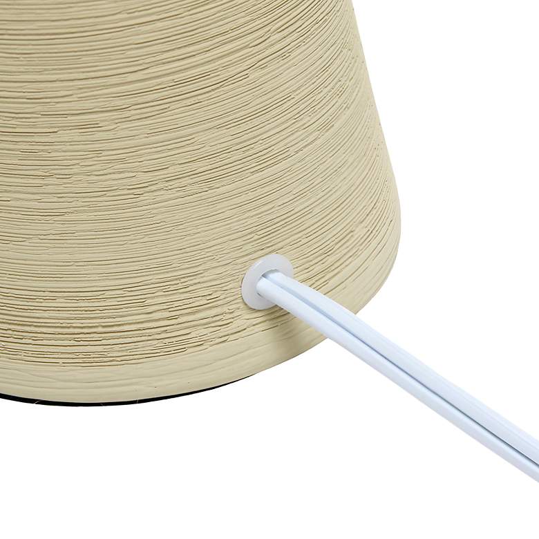 Image 7 Simple Designs 16 1/2" High Beige Hourglass Ceramic Accent Table Lamp more views