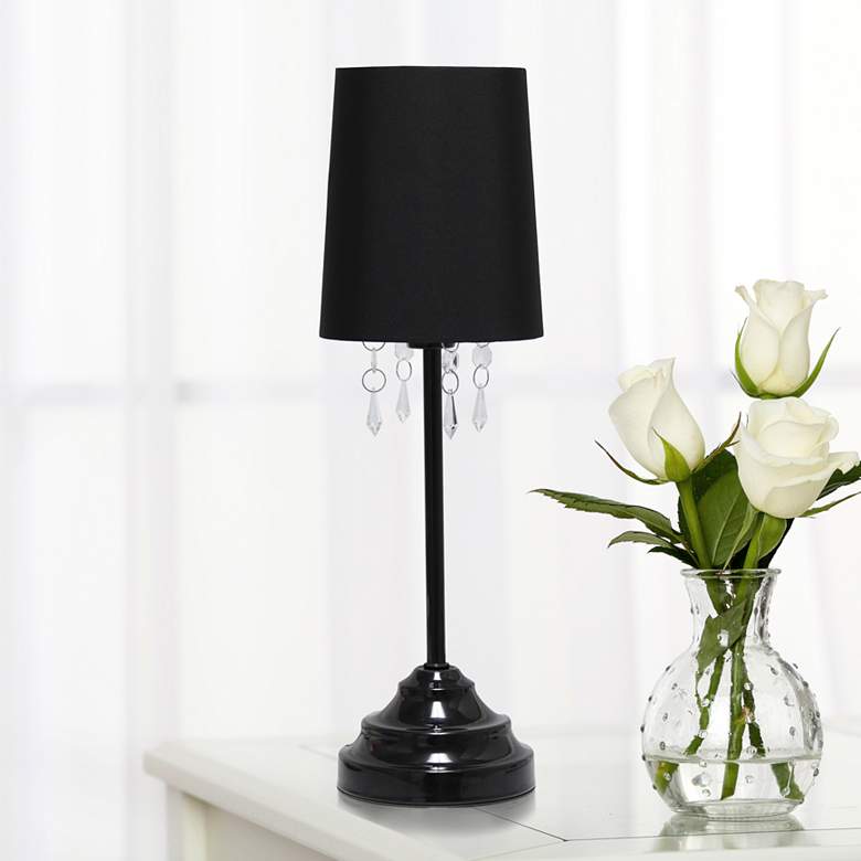 Image 1 Simple Designs 16 1/2 inch High Black Metal Accent Table Lamp