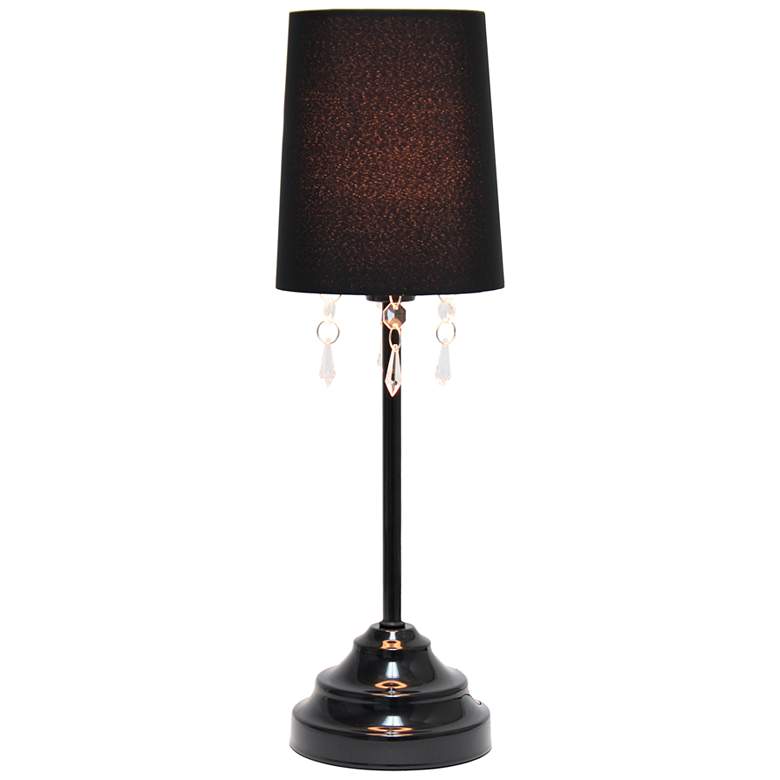 Image 3 Simple Designs 16 1/2 inch High Black Metal Accent Table Lamp more views