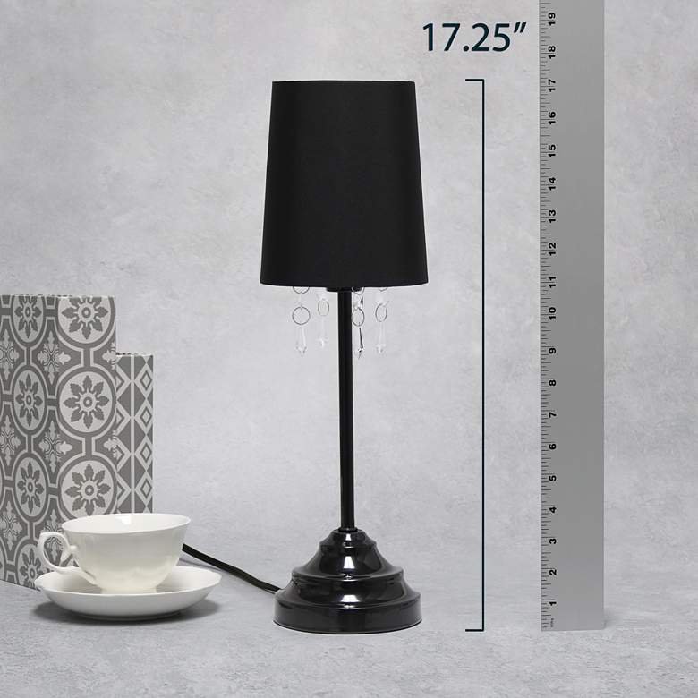 Image 7 Simple Designs 16 1/2 inch High Black Metal Accent Table Lamp more views