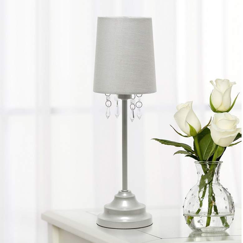 Image 1 Simple Designs 16 1/2" High Gray Metal Accent Lamp